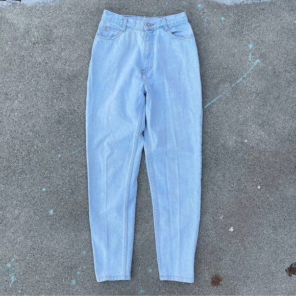 VINTAGE JORDACHE HIGH WAISTED JEANS ankle zipper Sz 26 tapered 12” rise preloved - Picture 2 of 9